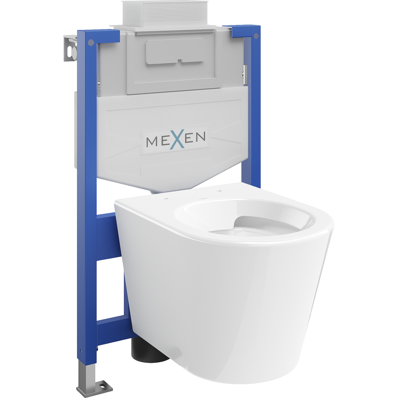 Mexen Rico ensemble encastré WC bâti-support Fenix XS-U avec cuvette WC, blanc brillant - 6853372XX00