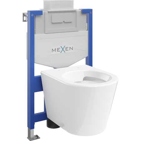 Mexen Rico ensemble encastré WC bâti-support Fenix XS-U avec cuvette WC, blanc brillant - 6853372XX00