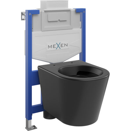 Mexen ensemble encastré WC bâti-support Fenix XS-U avec cuvette WC Rico, noir mat - 6853372XX85