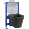 Mexen Rico ensemble encastré WC cadre Fenix XS-U avec cuvette WC, noir mat - 6853372XX85