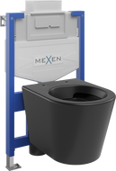 Mexen Rico ensemble encastré WC cadre Fenix XS-U avec cuvette WC, noir mat - 6853372XX85
