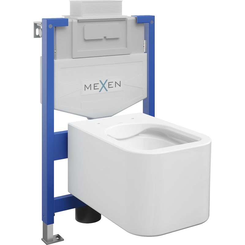 Mexen Elis ensemble encastré WC bâti-support Fenix XS-U avec cuvette WC, blanc brillant - 6853391XX00