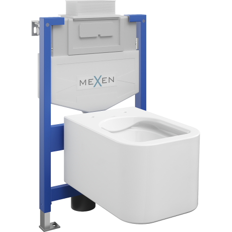 Mexen Elis ensemble encastré WC bâti-support Fenix XS-U avec cuvette WC, blanc brillant - 6853391XX00
