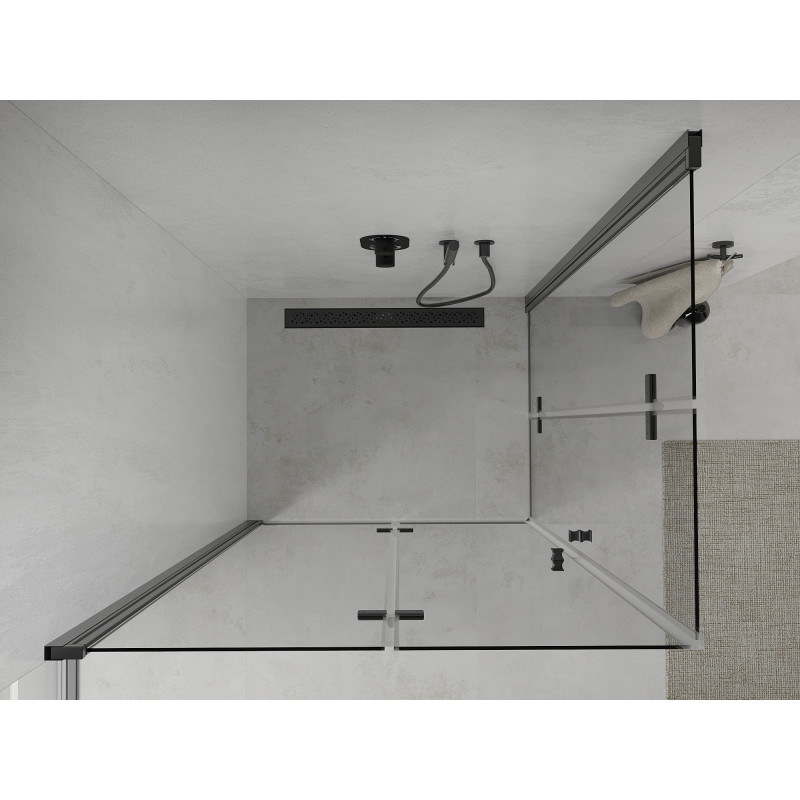 Mexen Lima Duo cabine de douche pliante 80 x 70 cm, transparent, noir - 856-080-070-70-00-02