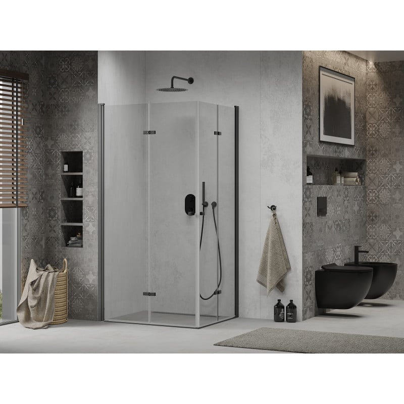 Mexen Lima Duo cabine de douche pliante 80 x 70 cm, transparent, noir - 856-080-070-70-00-02