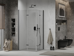 Mexen Lima Duo cabine de douche pliante 80 x 70 cm, transparent, noir - 856-080-070-70-00-02