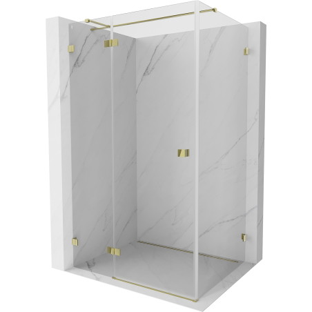 Mexen Lunar T cabine de douche pivotante gauche 90 x 80 cm, transparent, or - 834T-090-080-50-00-L