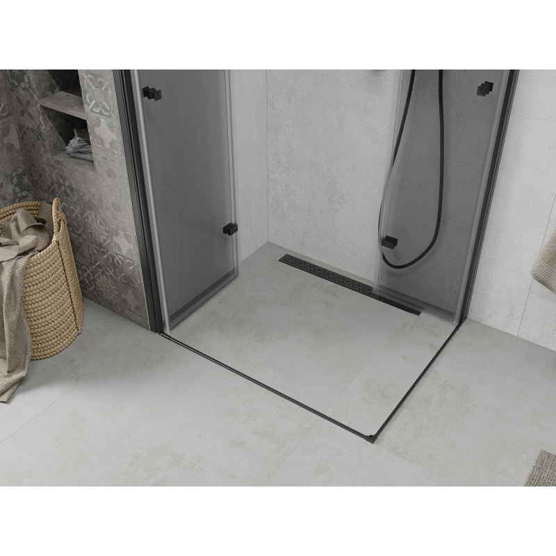 Mexen Lima Duo cabine de douche pliante 90 x 80 cm, transparent, noire - 856-090-080-70-00-02