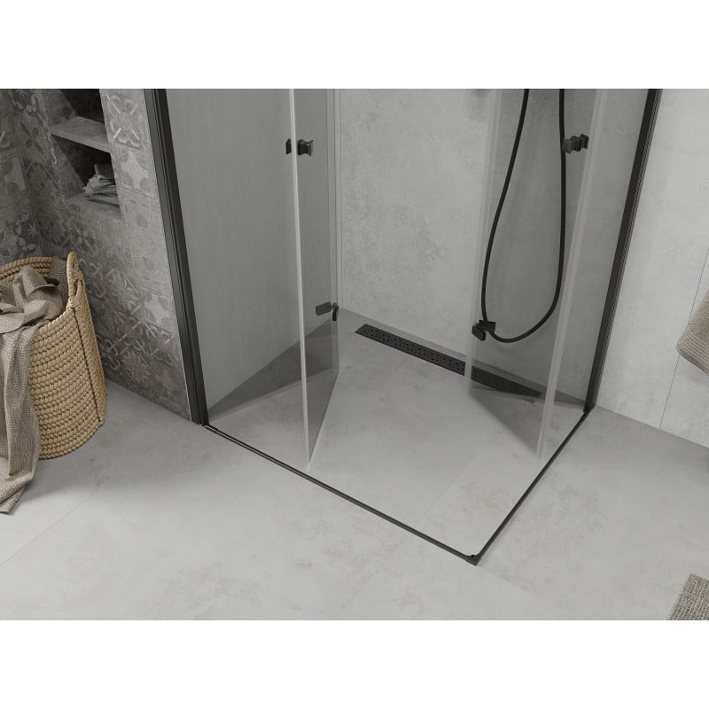 Mexen Lima Duo cabine de douche pliante 100 x 90 cm, transparent, noir - 856-100-090-70-00-02