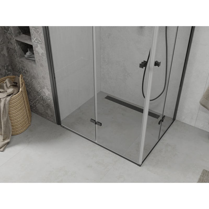 Mexen Lima Duo cabine de douche pliante 100 x 90 cm, transparent, noir - 856-100-090-70-00-02