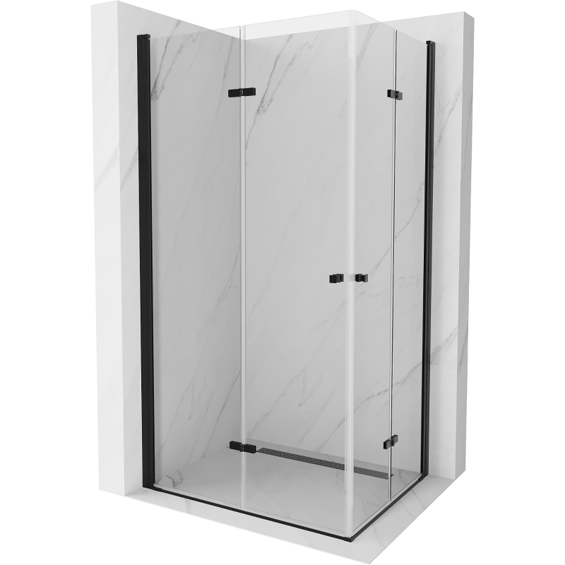 Mexen Lima Duo cabine de douche pliante 100 x 90 cm, transparente, noire - 856-100-090-70-00-02