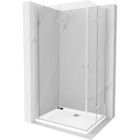 Mexen Lima Duo cabine de douche pliante 80 x 70 cm, transparent, chrome + receveur Plat - 856-080-070-01-02-4010