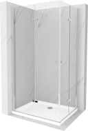 Mexen Lima Duo cabine de douche pliante 80 x 70 cm, transparent, chrome + receveur Flat - 856-080-070-01-02-4010