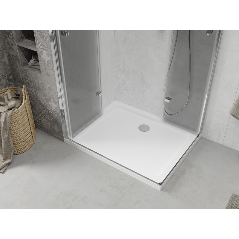Mexen Lima Duo cabine de douche pliable 90 x 80 cm, transparent, chrome + receveur plat - 856-090-080-01-02-4010