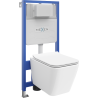 Mexen ensemble WC encastré Fenix Slim avec cuvette Cube et abattant à descente lente, blanc brillant - 61030924000