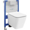 Mexen Cube ensemble encastré WC châssis Fenix XS-F avec cuvette WC et abattant à fermeture lente, blanc brillant