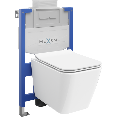 Mexen ensemble encastré WC châssis Fenix XS-U avec cuvette WC Cube et abattant à descente lente, blanc brillant - 68530924000