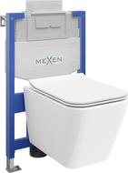 Mexen Cube ensemble encastré WC châssis Fenix XS-U avec cuvette WC et abattant à fermeture lente, blanc brillant