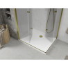 Mexen Lima Duo cabine de douche pliable 80 x 70 cm, transparent, doré + receveur plat - 856-080-070-50-02-4010G