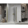 Mexen Lima Duo cabine de douche pliable 80 x 70 cm, transparent, doré + receveur plat - 856-080-070-50-02-4010G