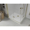 Mexen Lima Duo cabine de douche pliable 80 x 70 cm, transparent, doré + receveur plat - 856-080-070-50-02-4010G