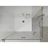 Mexen Lima Duo cabine de douche pliante 80 x 70 cm, transparent, or + receveur plat - 856-080-070-50-02-4010G