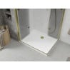 Mexen Lima Duo cabine de douche pliante 90 x 80 cm, transparente, dorée + receveur Flat - 856-090-080-50-02-4010G