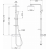Mexen CQ62 ensemble de douche en saillie avec pommeau de douche et robinet thermostatique, blanc - 772506295-20