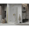 Mexen Lima Duo cabine de douche pliable 100 x 90 cm, transparent, or + receveur Flat - 856-100-090-50-02-4010G