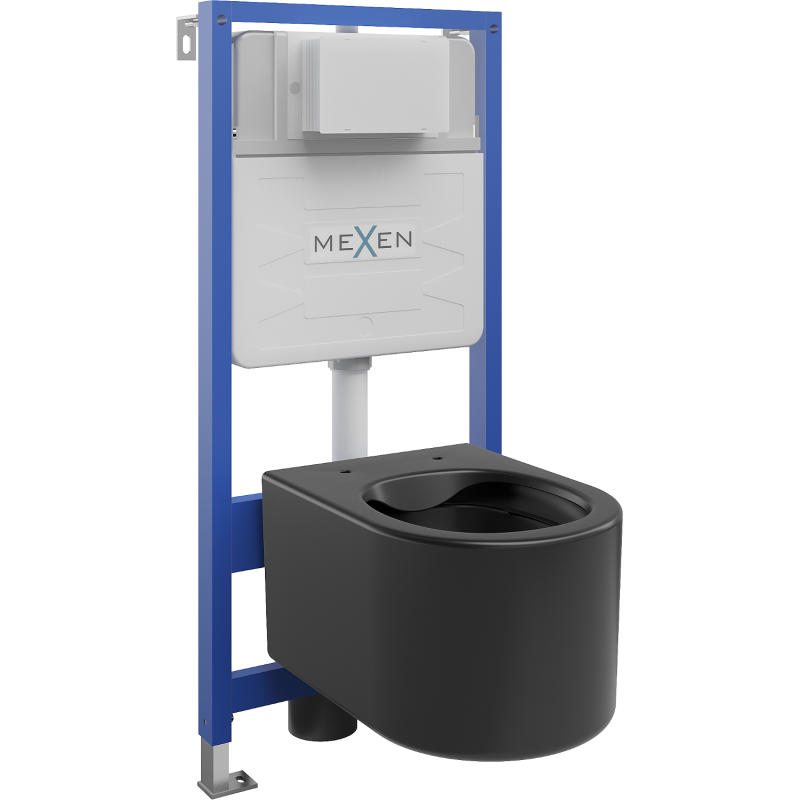 Mexen ensemble encastré WC châssis Fenix Slim avec cuvette WC Sofia, noir mat - 6103354XX85