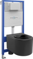 Mexen ensemble encastré WC châssis Fenix Slim avec cuvette WC Sofia, noir mat - 6103354XX85