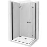 Mexen Lima Duo cabine de douche pliante 80 x 70 cm, transparent, noire + receveur Flat - 856-080-070-70-02-4010B
