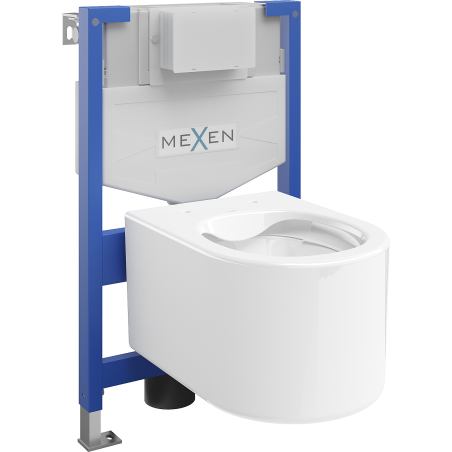 Ensemble encastré WC Mexen Fenix XS-F avec cuvette WC Sofia, blanc brillant - 6803354XX00