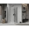 Mexen Lima Duo cabine de douche pliante 90 x 80 cm, transparent, noir + receveur de douche Flat - 856-090-080-70-02-4010B