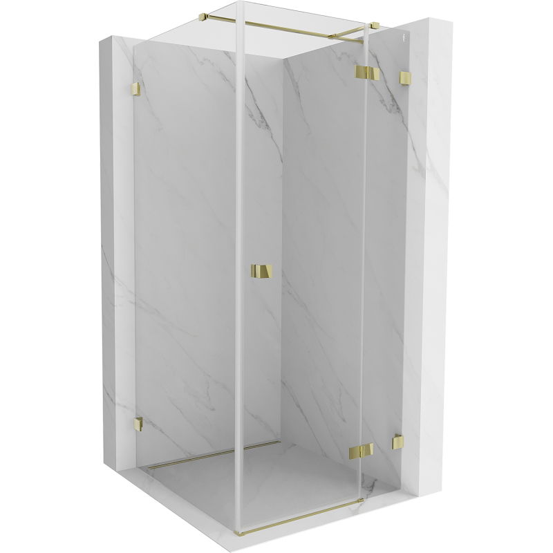 Mexen Lunar T cabine de douche pivotante droite 100 x 100 cm, transparent, or - 834T-100-100-50-00-P