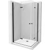 Mexen Lima Duo cabine de douche pliante 90 x 80 cm, transparent, noir + receveur de douche Flat - 856-090-080-70-02-4010B