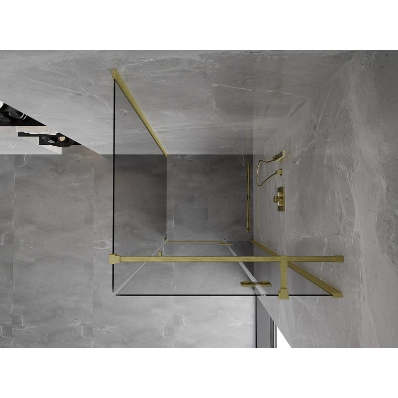 Mexen Mist-H T cabine de douche pivotante droite 110 x 110 cm, transparent, or brossé - 8A5T-110-110-55-00-P