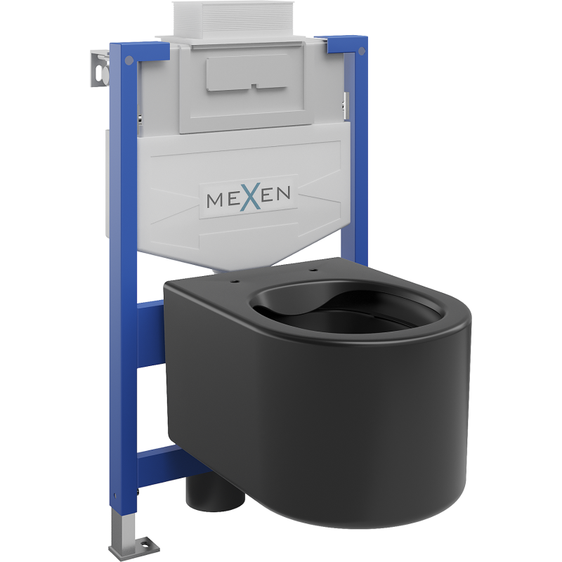 Mexen ensemble encastré WC châssis Fenix XS-U avec cuvette WC Sofia, noir mat - 6853354XX85