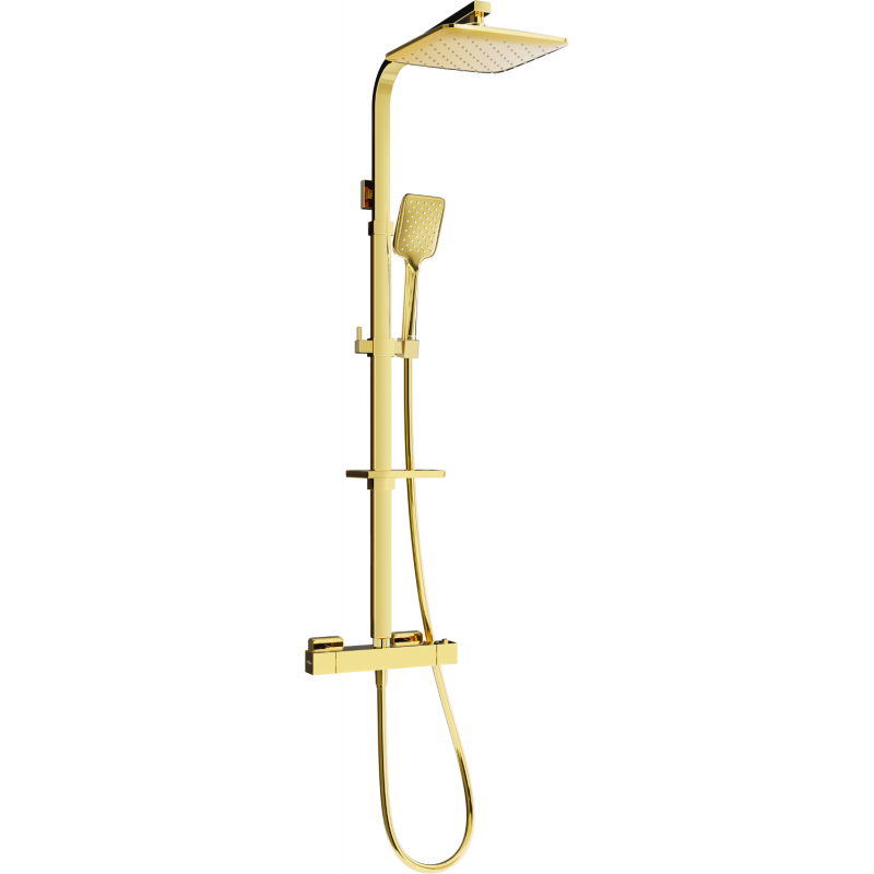 Mexen CQ62 ensemble de douche en saillie avec pommeau de douche et mitigeur thermostatique, doré - 772506295-50