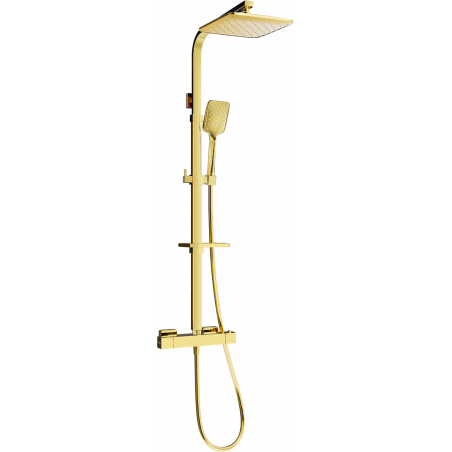 Mexen CQ62 ensemble de douche apparent avec pomme de douche et robinet thermostatique, doré - 772506295-50