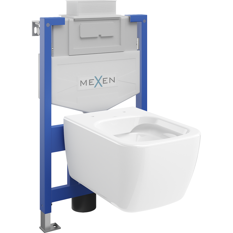 Mexen ensemble encastré WC cadre Fenix XS-U avec cuvette WC Stella, blanc brillant - 6853368XX00