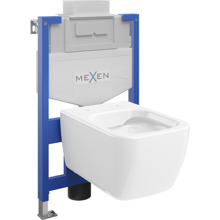 Mexen Stella ensemble encastré WC cadre Fenix XS-U avec cuvette WC, blanc brillant - 6853368XX00