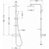 Mexen CQ62 ensemble de douche apparent avec pomme de douche et mélangeur thermostatique, or rose - 772506295-60