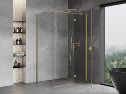 Mexen Mist-H T cabine de douche pivotante droite 105 x 85 cm, transparent, or brossé - 8A5T-105-085-55-00-P