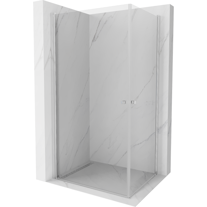 Mexen Pretoria Duo cabine de douche pivotante 90 x 80 cm, transparent, chrome - 852-090-080-02-00