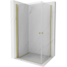 Mexen Pretoria Duo cabine de douche pivotante 80 x 70 cm, transparent, dorée - 852-080-070-50-00-02