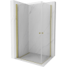 Mexen Pretoria Duo cabine de douche pivotante 90 x 80 cm, transparent, doré - 852-090-080-50-00-02