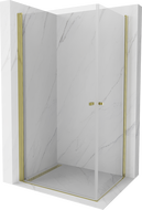 Mexen Pretoria Duo cabine de douche pivotante 90 x 80 cm, transparent, dorée - 852-090-080-50-00-02