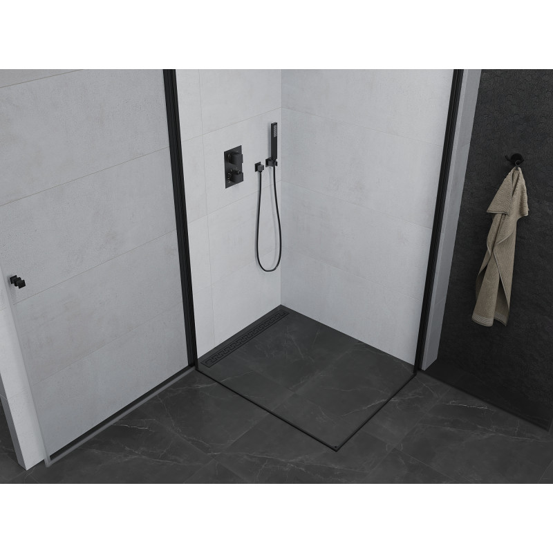 Mexen Pretoria Duo cabine de douche à charnières 80 x 70 cm, transparent, noir - 852-080-070-70-00-02