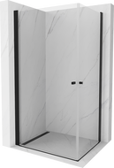 Mexen Pretoria Cabine de douche duo pivotante 90 x 80 cm, transparente, noire - 852-090-080-70-00-02